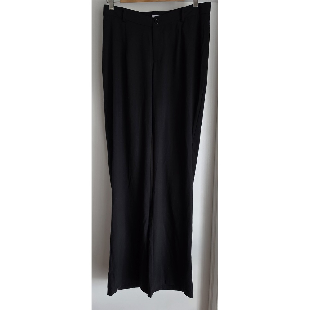 NWT Tiger Mist Pants Women L Black Solid Straight Leg Trousers Slacks Size